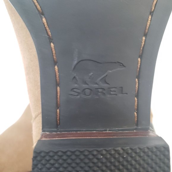 Sorel Slip On Ankle Bootie Size 9 Carmel Brown Suede Casual Outdoor Boots - Picture 11 of 12